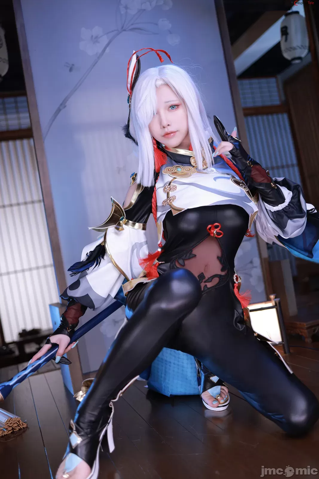 水淼aqua cosplay Shenhe Genshin Impact图片揭秘