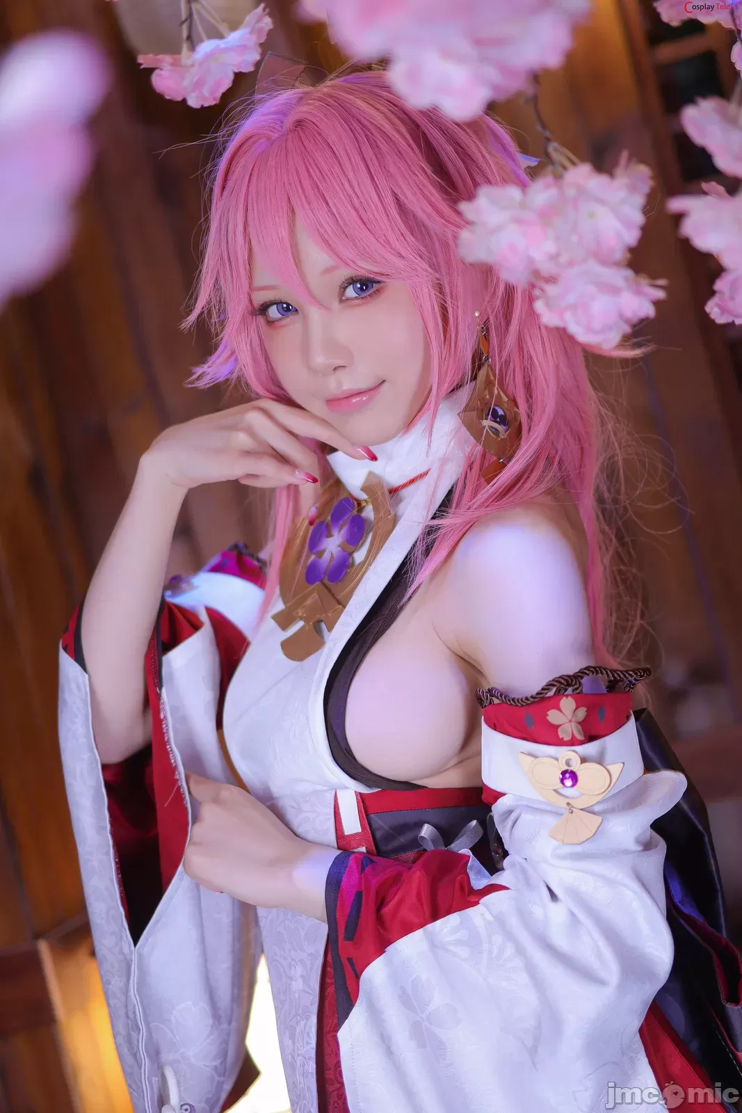 水淼aqua cosplay Yae Miko Genshin Impact非常漂亮