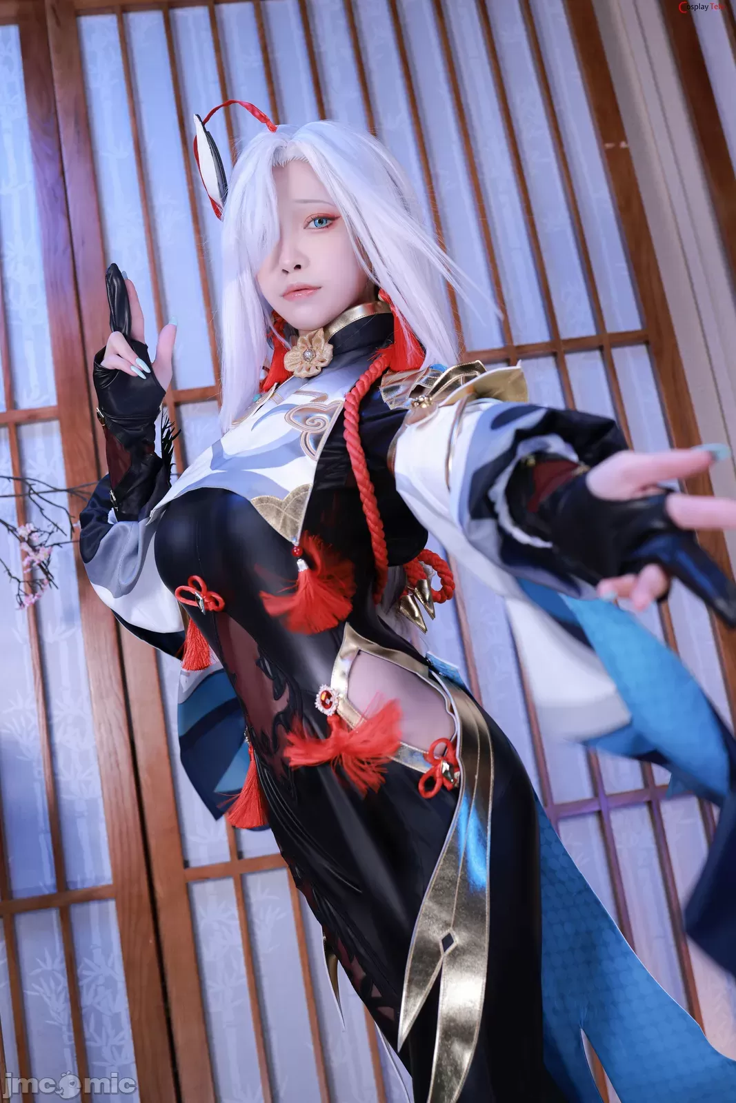 水淼aqua cosplay Shenhe Genshin Impact图片揭秘